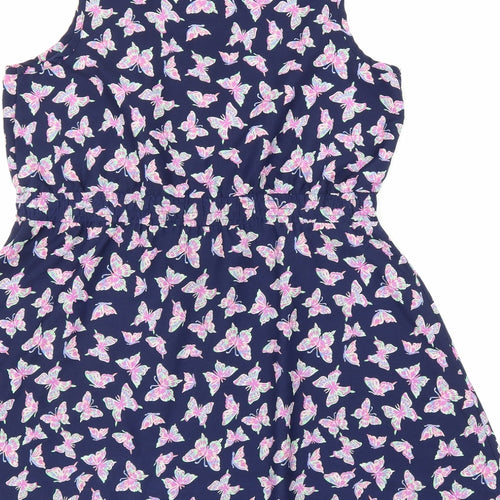 Primark Womens Purple Animal Print  A-Line  Size 14  - Butterflies
