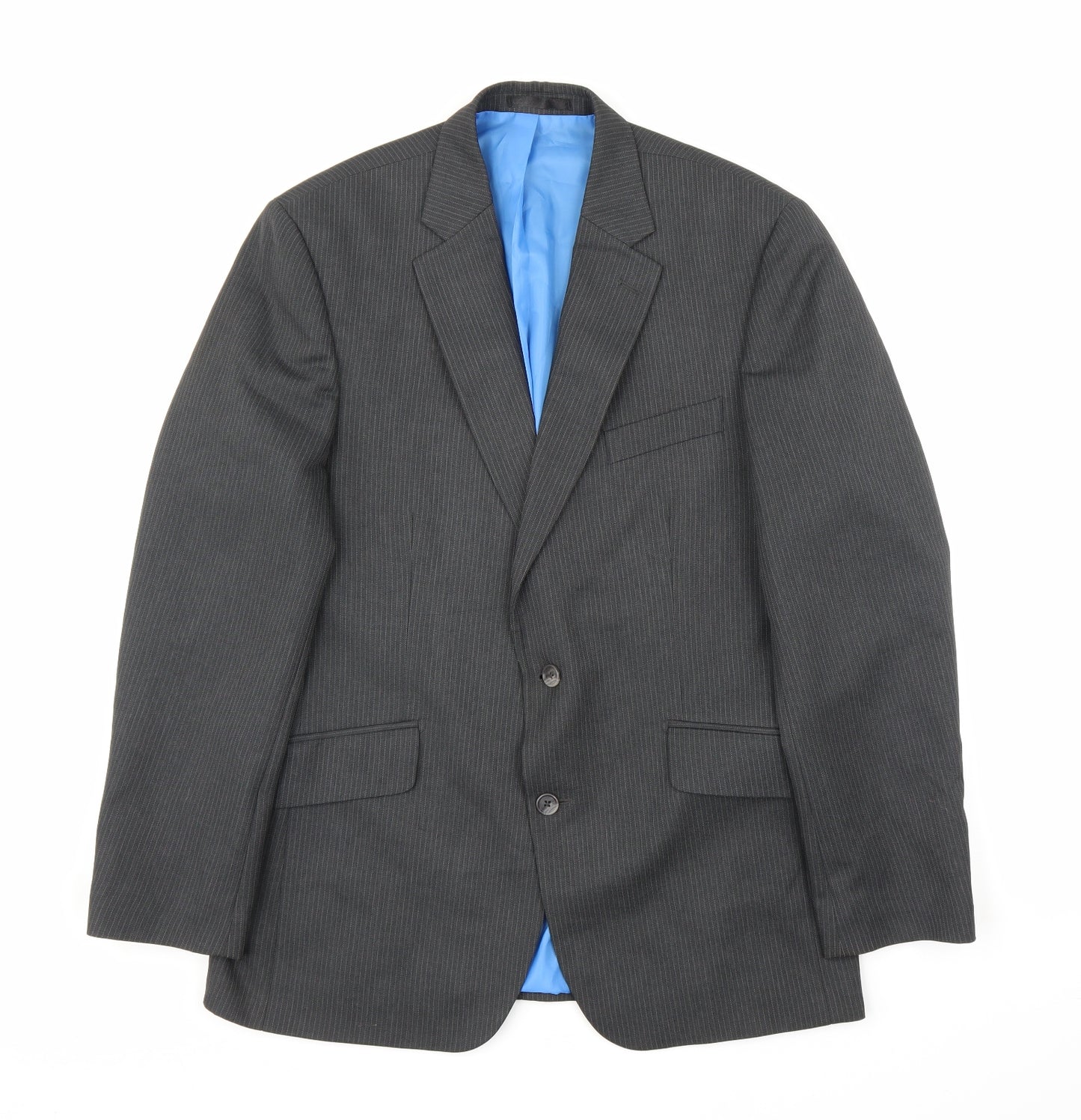 F&F Mens Black Striped  Jacket Suit Jacket Size 42