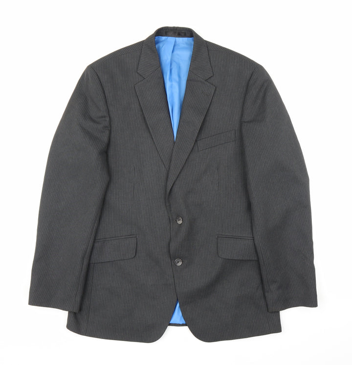 F&F Mens Black Striped  Jacket Suit Jacket Size 42