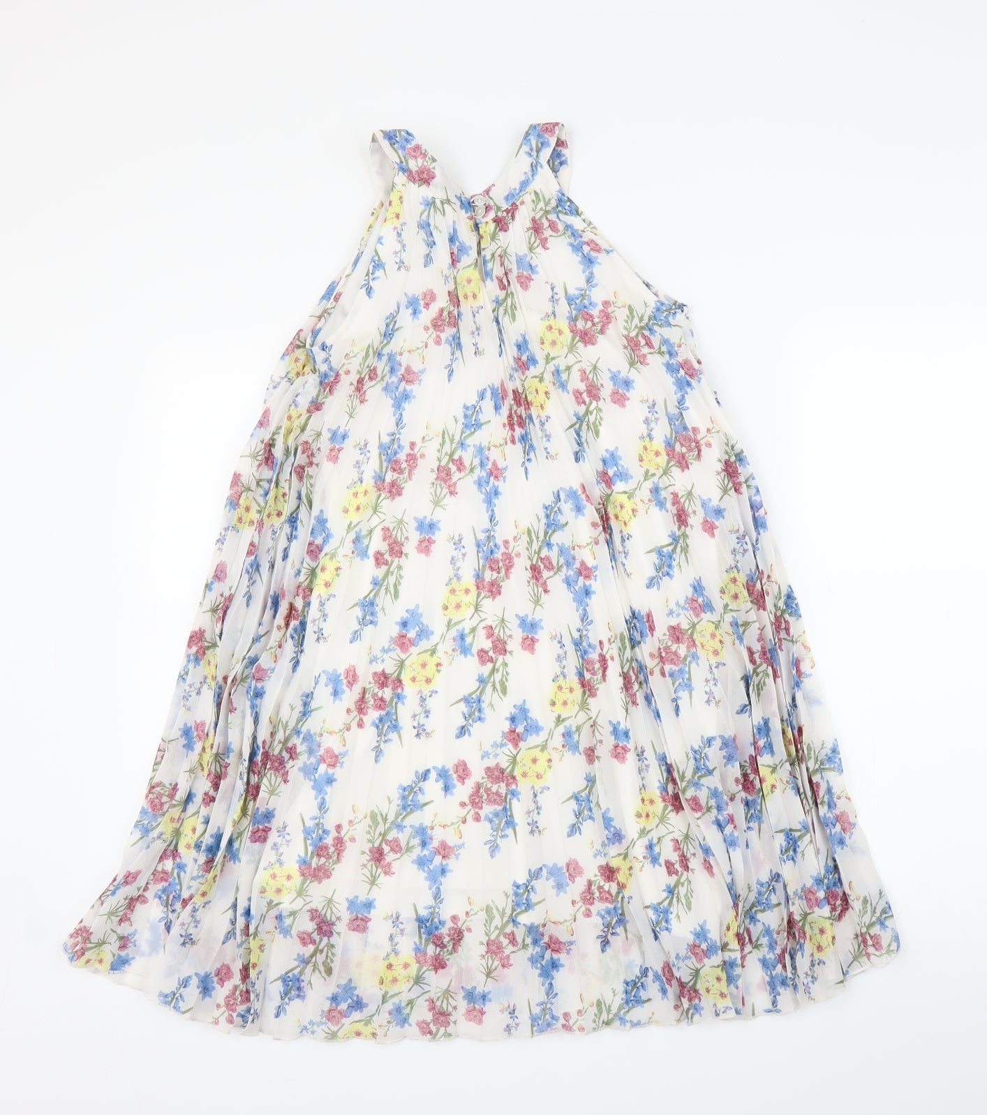 F&F Girls White Floral  A-Line  Size 11-12 Years  - Pleated dress