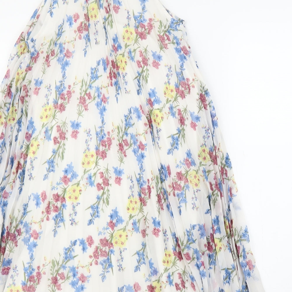 F&F Girls White Floral  A-Line  Size 11-12 Years  - Pleated dress