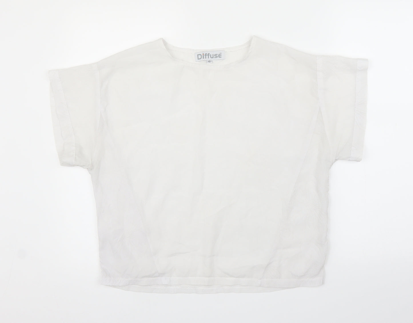 Diffuse Womens White   Basic Blouse Size 12