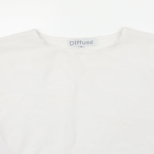 Diffuse Womens White   Basic Blouse Size 12