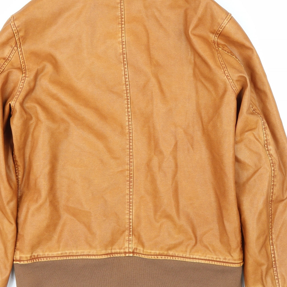 Zara Mens Brown   Bomber Jacket Coat Size XL