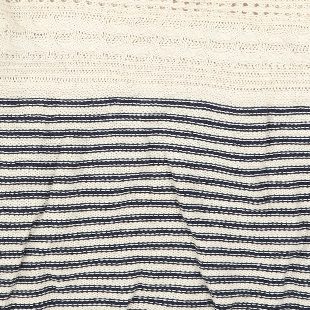 Oasis Womens Beige Striped  Pullover Jumper Size L