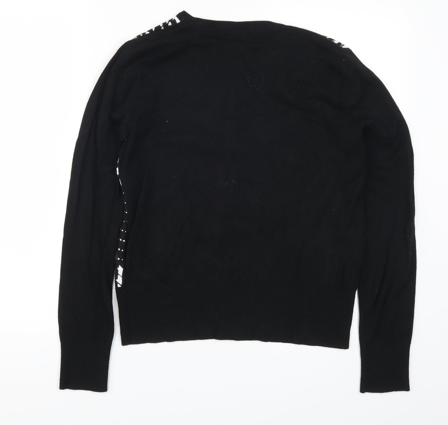 Papaya Womens Black Geometric  Cardigan Jumper Size 14
