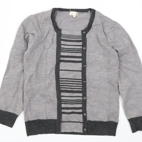 Ann Marie Womens Grey Striped  Pullover Jumper Size S