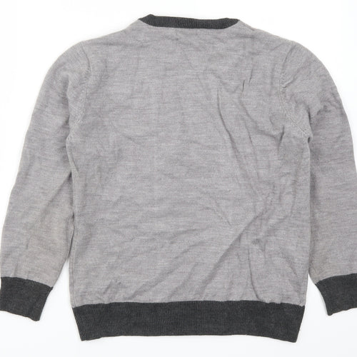 Ann Marie Womens Grey Striped  Pullover Jumper Size S