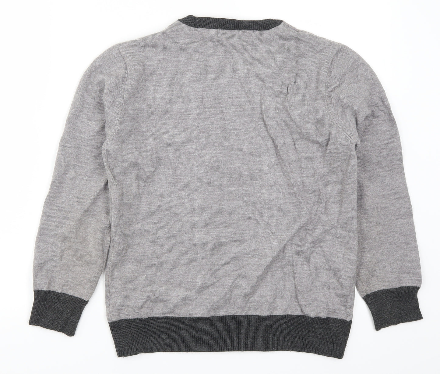 Ann Marie Womens Grey Striped  Pullover Jumper Size S