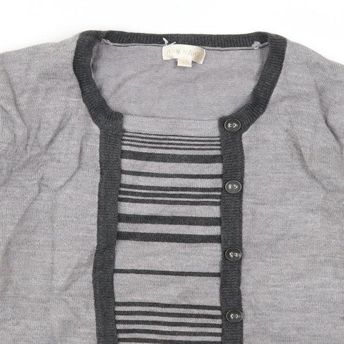 Ann Marie Womens Grey Striped  Pullover Jumper Size S