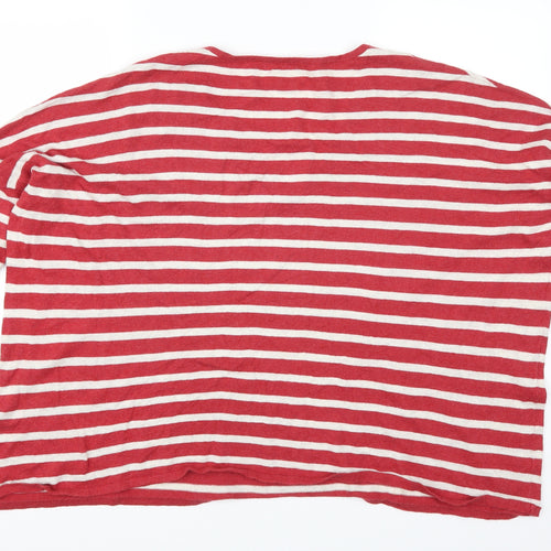 Fig Womens Red Striped  Pullover Jumper One Size