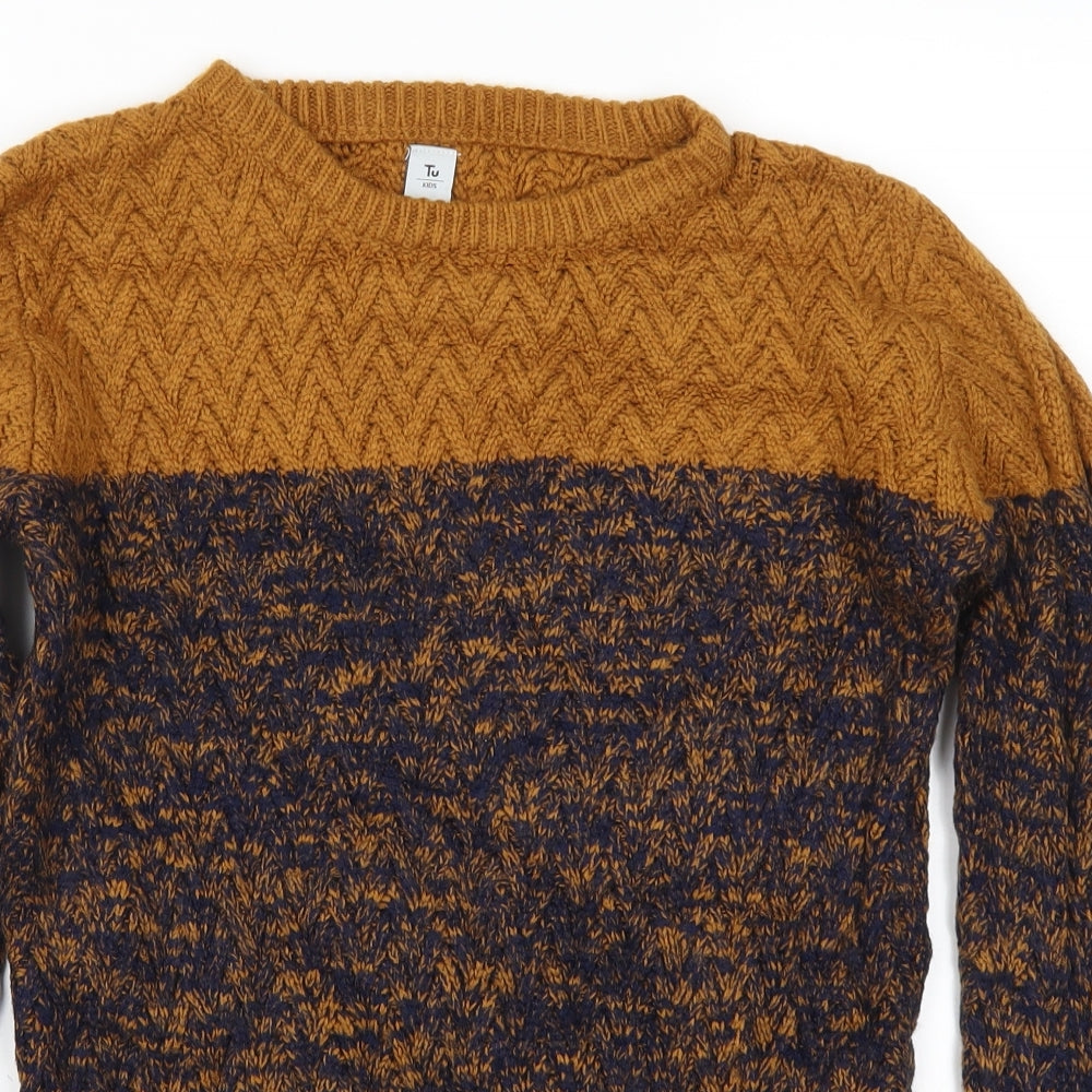 TU Boys Brown   Pullover Jumper Size 14 Years
