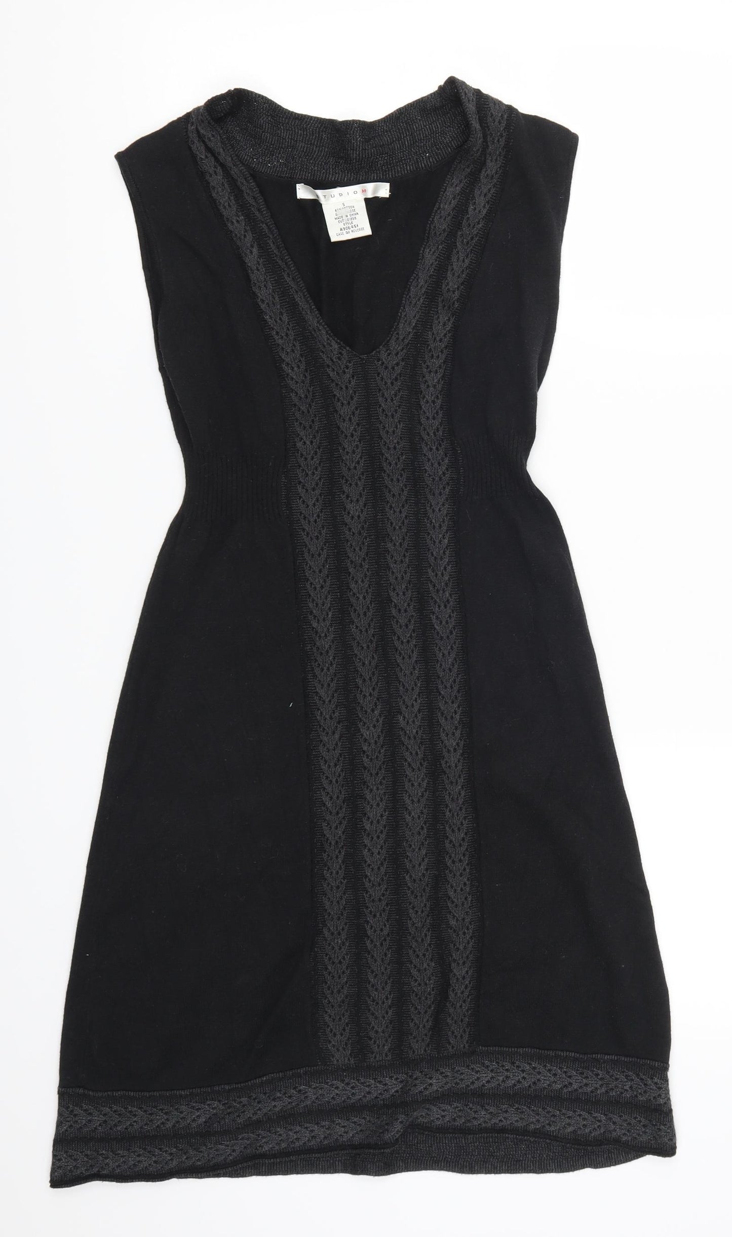 Studio M Womens Grey   Jumper Dress  Size S  - Cable Knit