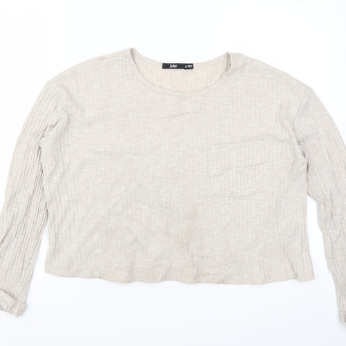Sportsgirl Womens Beige   Cropped T-Shirt Size M