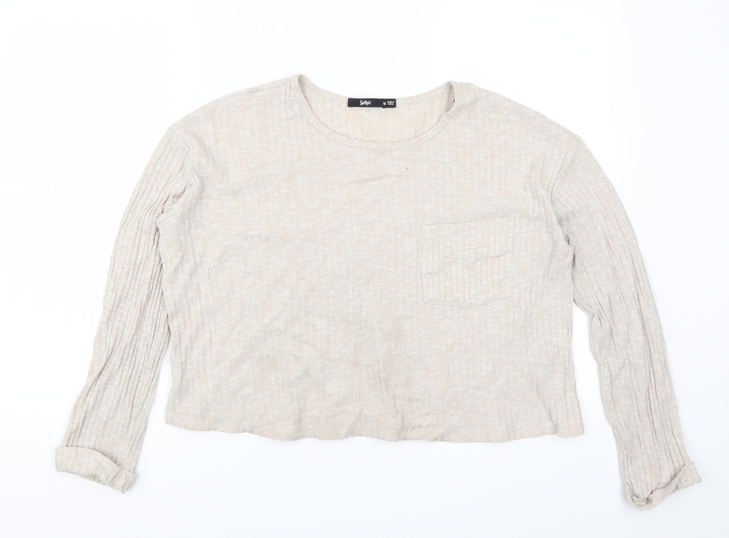 Sportsgirl Womens Beige   Cropped T-Shirt Size M
