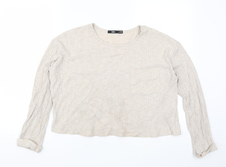 Sportsgirl Womens Beige   Cropped T-Shirt Size M