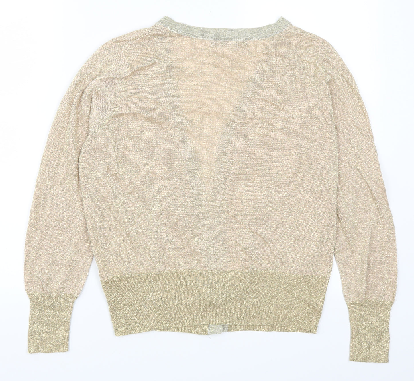 Marks and Spencer Womens Gold   Cardigan Jumper Size M