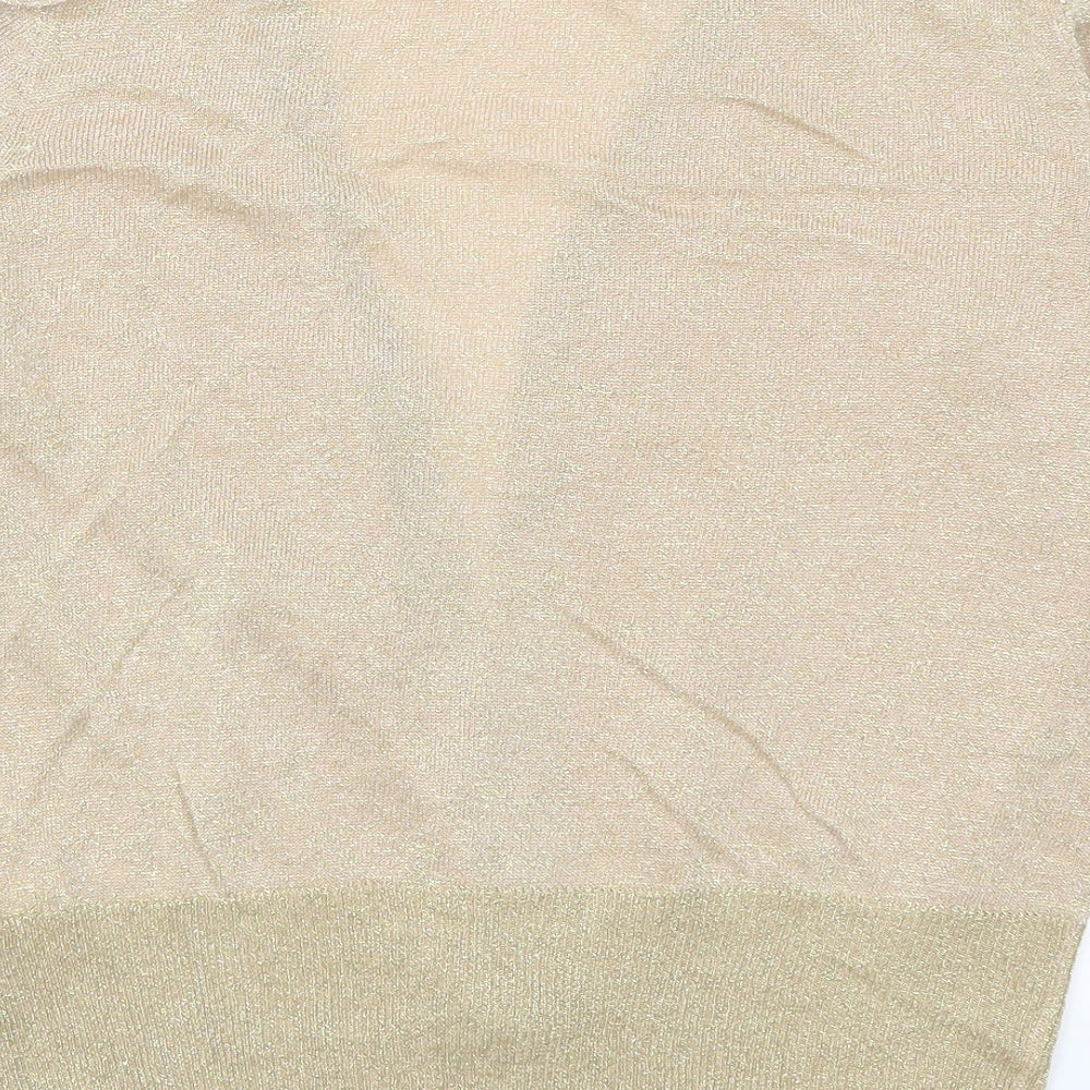 Marks and Spencer Womens Gold   Cardigan Jumper Size M
