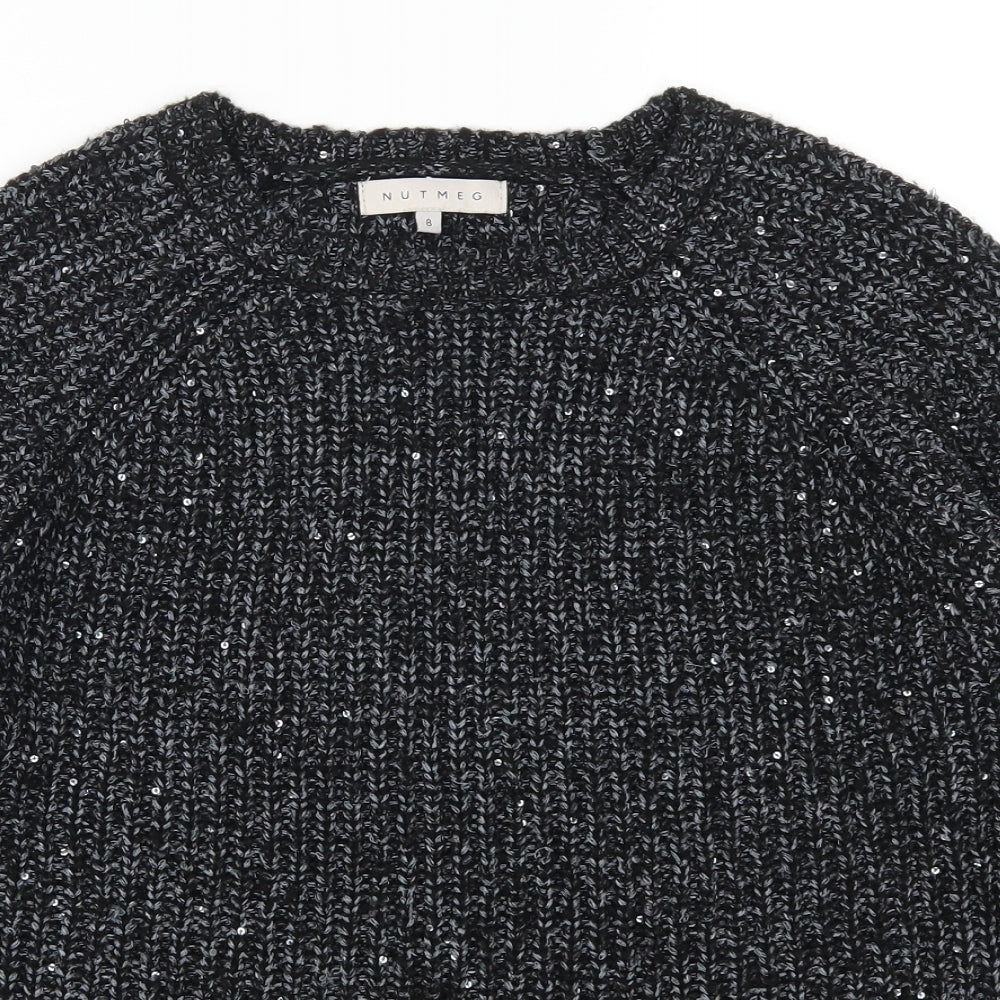 Nutmeg Womens Grey   Pullover Jumper Size 8