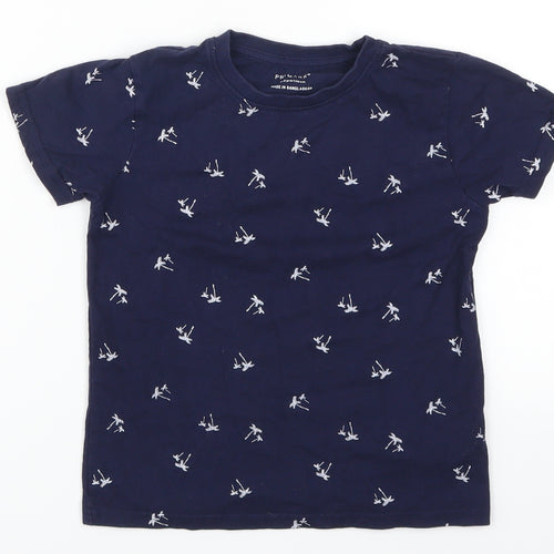 Primark Boys Blue   Basic T-Shirt Size 5-6 Years  - Palm Leaves