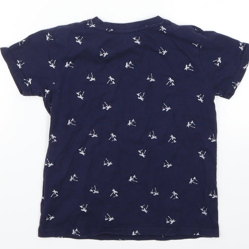 Primark Boys Blue   Basic T-Shirt Size 5-6 Years  - Palm Leaves