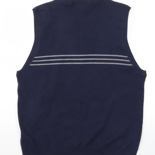 adidas Mens Blue Striped  Vest Jumper Size XL