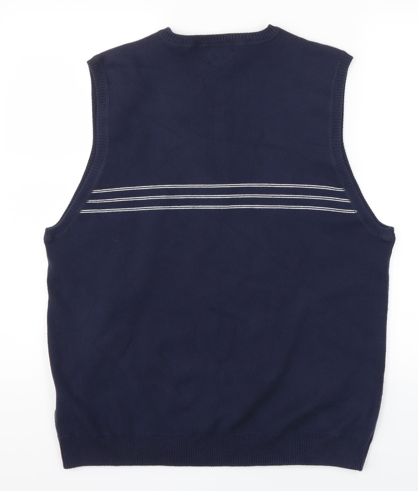 adidas Mens Blue Striped  Vest Jumper Size XL