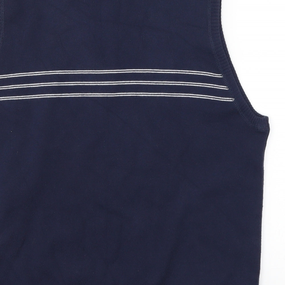 adidas Mens Blue Striped  Vest Jumper Size XL