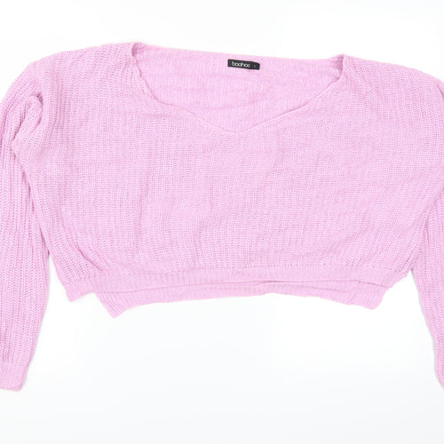 Boohoo Womens Pink   Pullover Jumper Size L