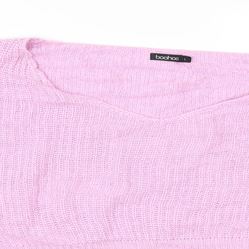Boohoo Womens Pink   Pullover Jumper Size L
