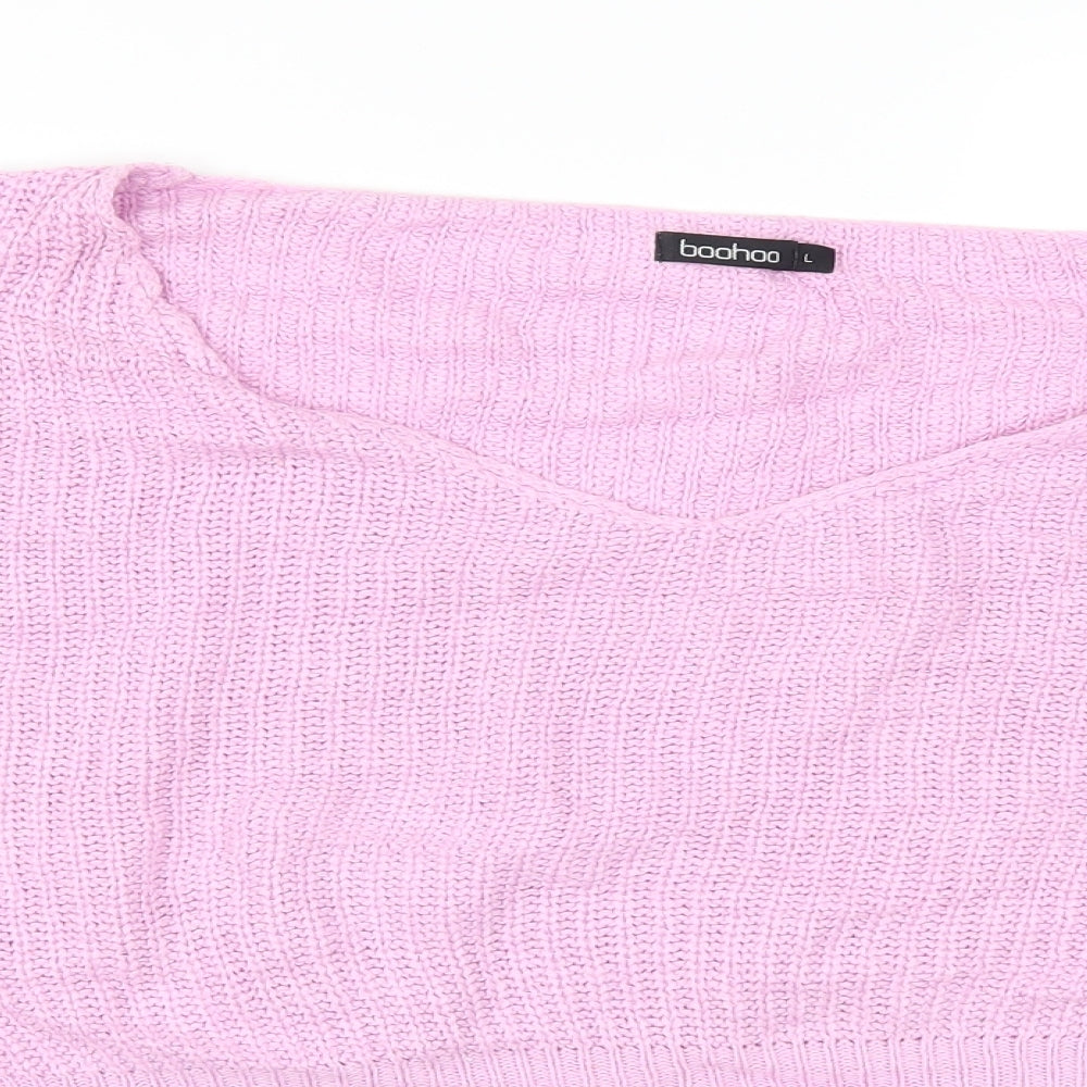 Boohoo Womens Pink   Pullover Jumper Size L