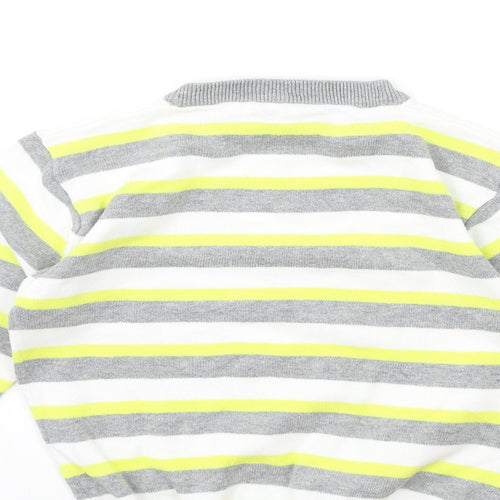 Rebel Boys White Striped  Pullover Jumper Size 4-5 Years