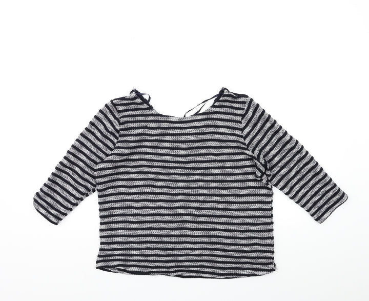 New Look Womens Blue Striped Knit Pullover Jumper Size 12