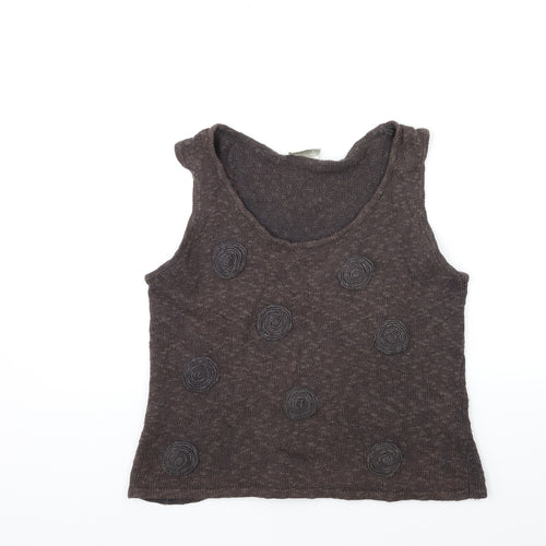 Minuet Womens Brown  Knit Pullover Jumper Size 14