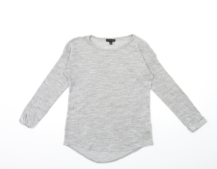 Topshop Womens Grey Knit Pullover Jumper Size 6