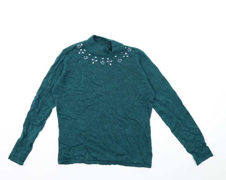 Bonmarché Womens Green Knit Pullover Jumper Size XS