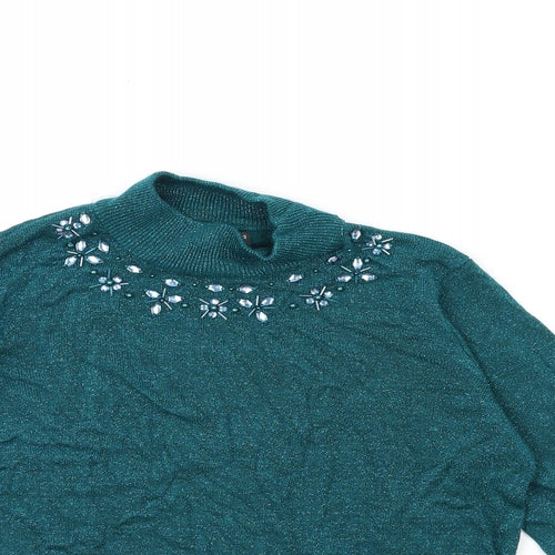 Bonmarché Womens Green  Knit Pullover Jumper Size XS