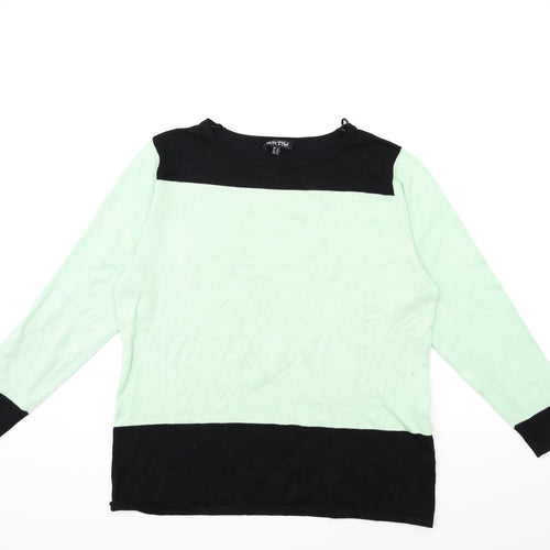 marble Womens Green  Knit Pullover Jumper Size 4