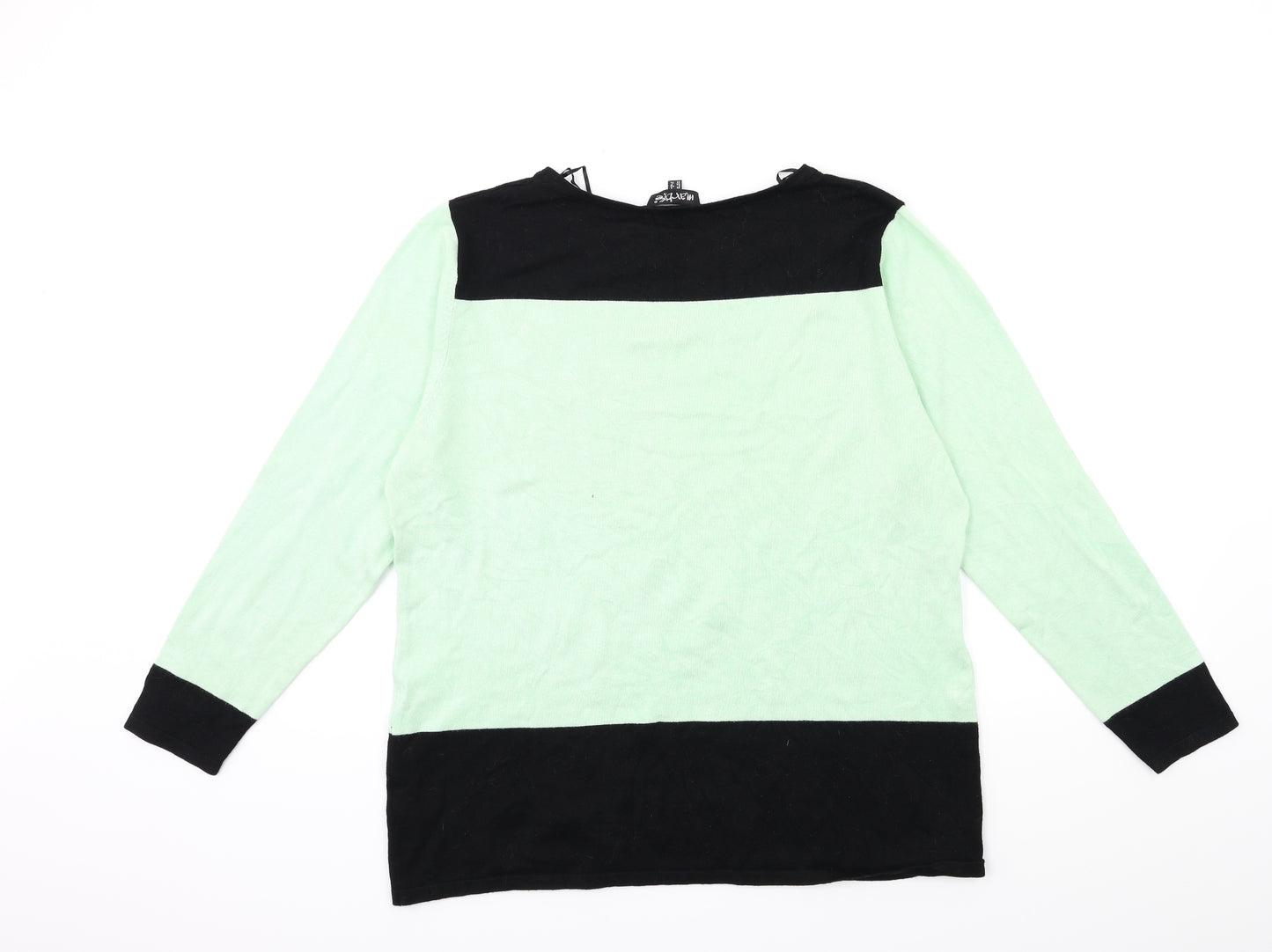 marble Womens Green  Knit Pullover Jumper Size 4