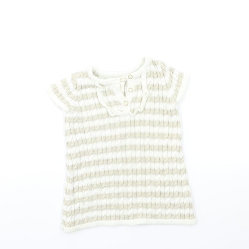 Cynthia Rowley Baby Gold Striped Knit Jumper Dress  Size 9-12 Months