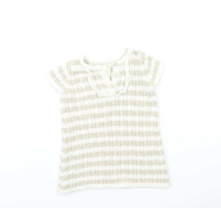 Cynthia Rowley Baby Gold Striped Knit Jumper Dress  Size 9-12 Months
