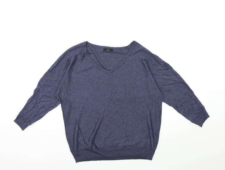 M&Co Womens Blue  Knit Pullover Jumper Size 10