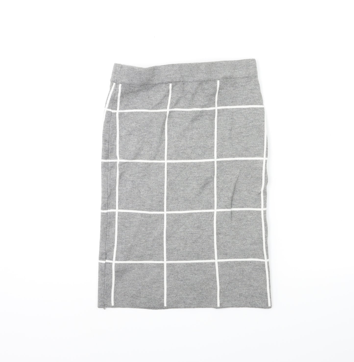 Red Herring Womens Grey Check Knit Straight & Pencil Skirt Size 10