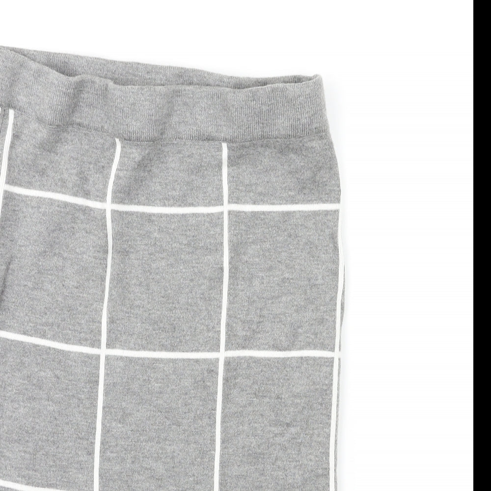 Red Herring Womens Grey Check Knit Straight & Pencil Skirt Size 10
