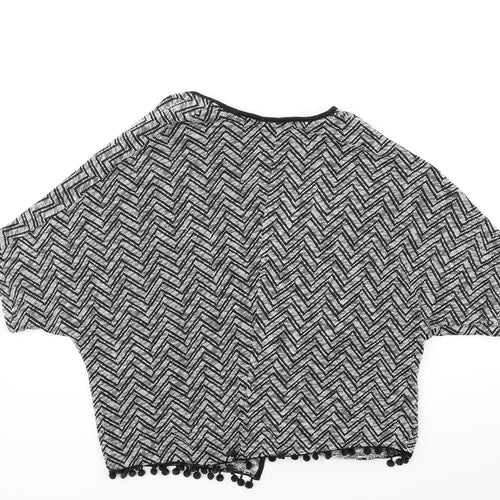 New Look Womens Black Striped Knit Cardigan Jumper Size 8