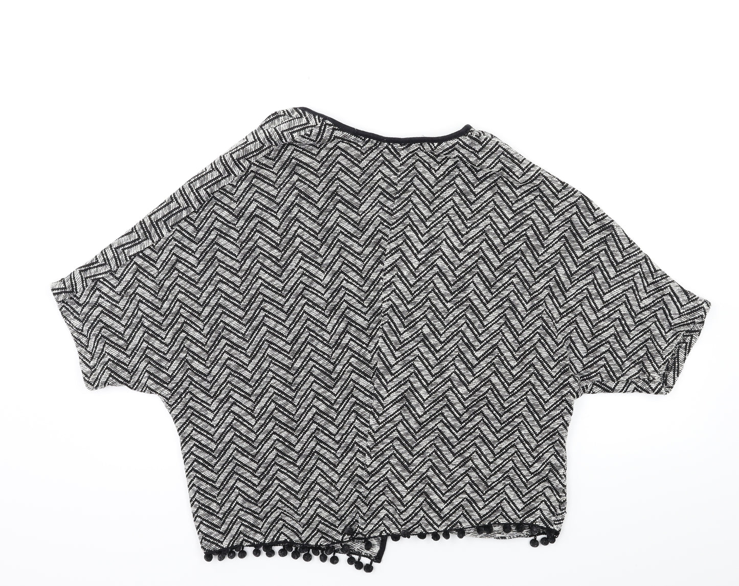 New Look Womens Black Striped Knit Cardigan Jumper Size 8