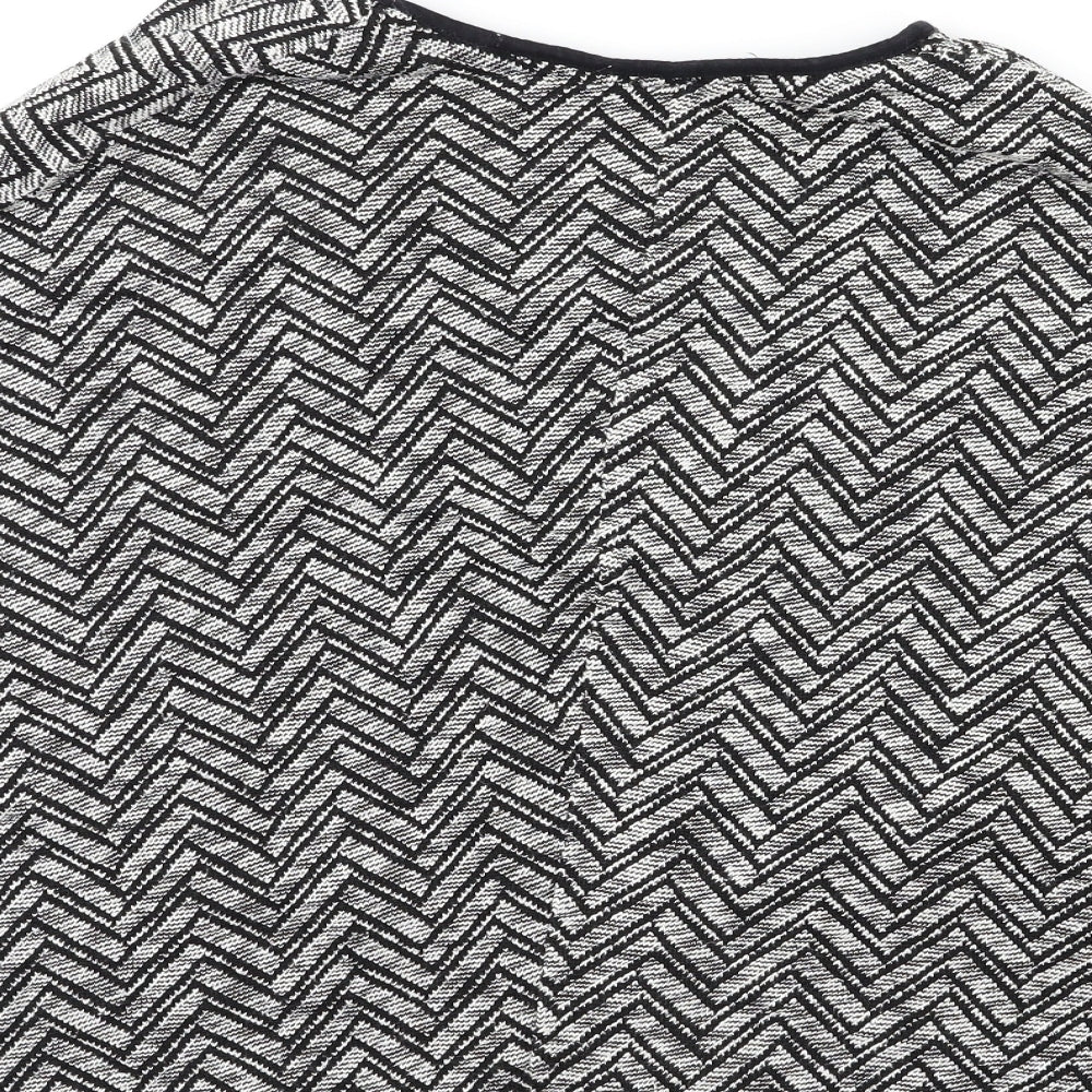New Look Womens Black Striped Knit Cardigan Jumper Size 8