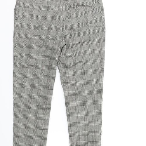 TU Womens Grey Check  Trousers  Size 8 L25 in