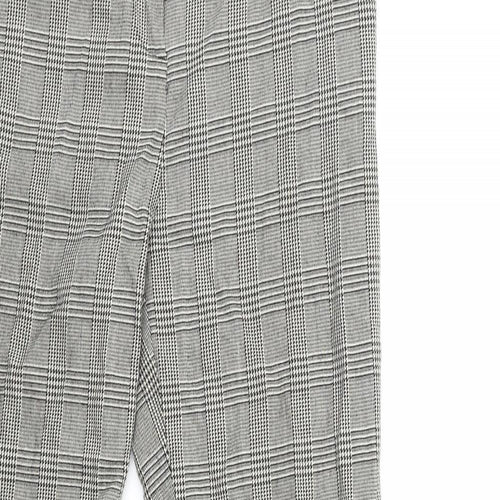 TU Womens Grey Check  Trousers  Size 8 L25 in