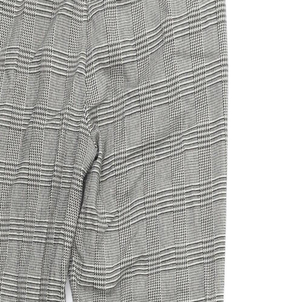 TU Womens Grey Check  Trousers  Size 8 L25 in
